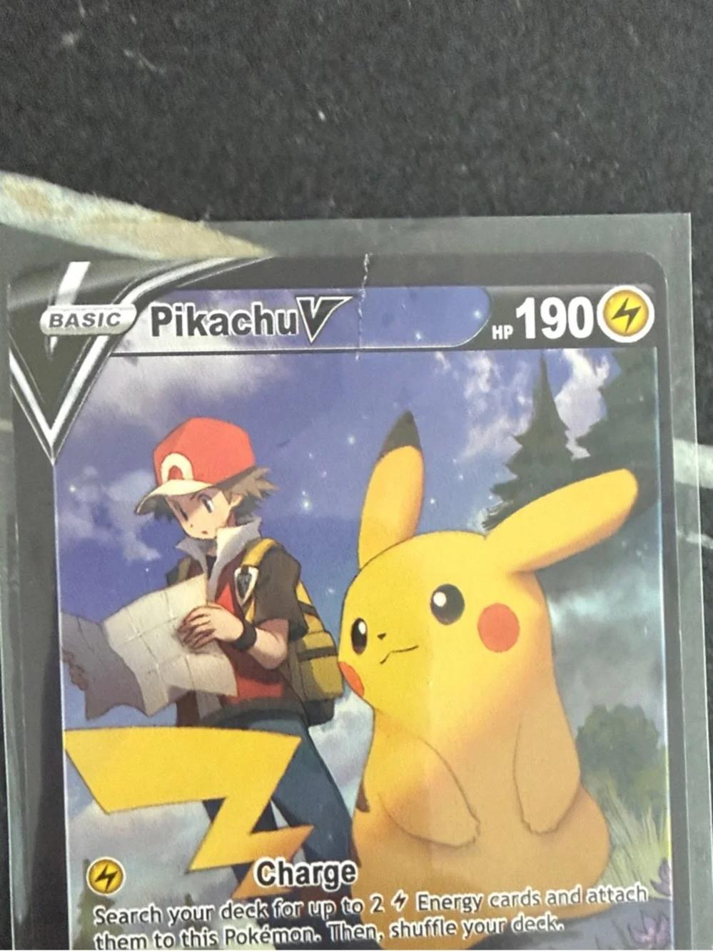 Pokemon Pikachu V Card with Yellow Character Art